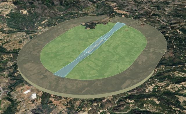 Obstacle limitation surface model over an aerodrome