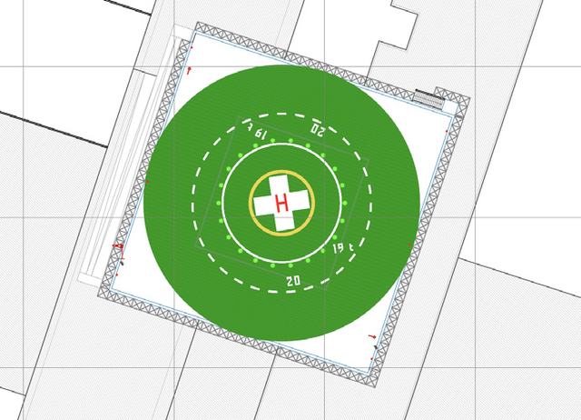 Redesigned medical heliport layout drawing